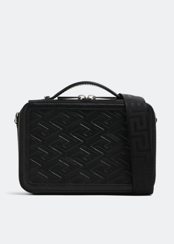 

Сумка VERSACE La Greca Signature messenger bag, черный