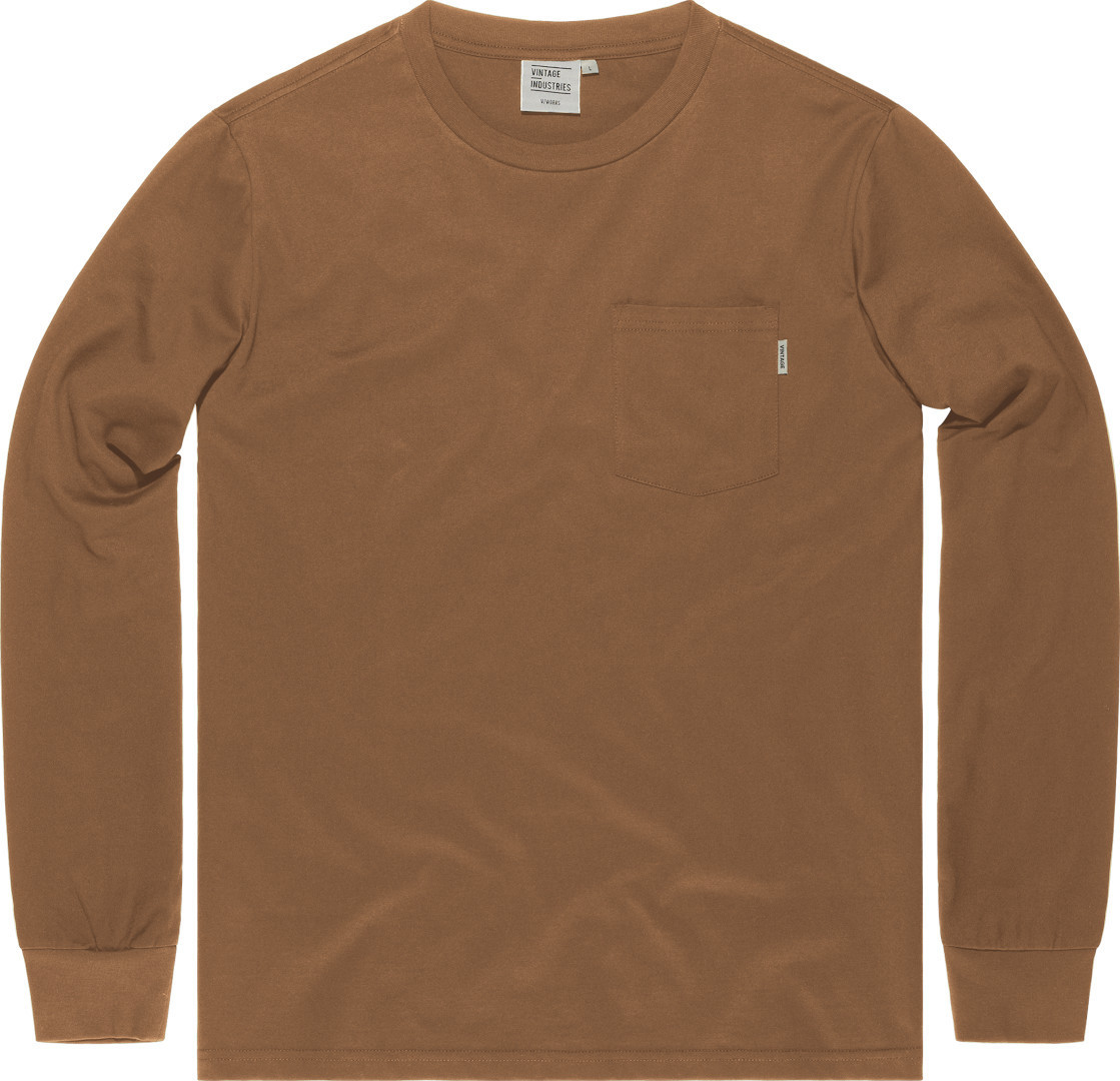 Рубашка Vintage Industries Grant Pocket с длинным рукавом, коричневая рубашка vintage industries grant pocket с длинным рукавом черная