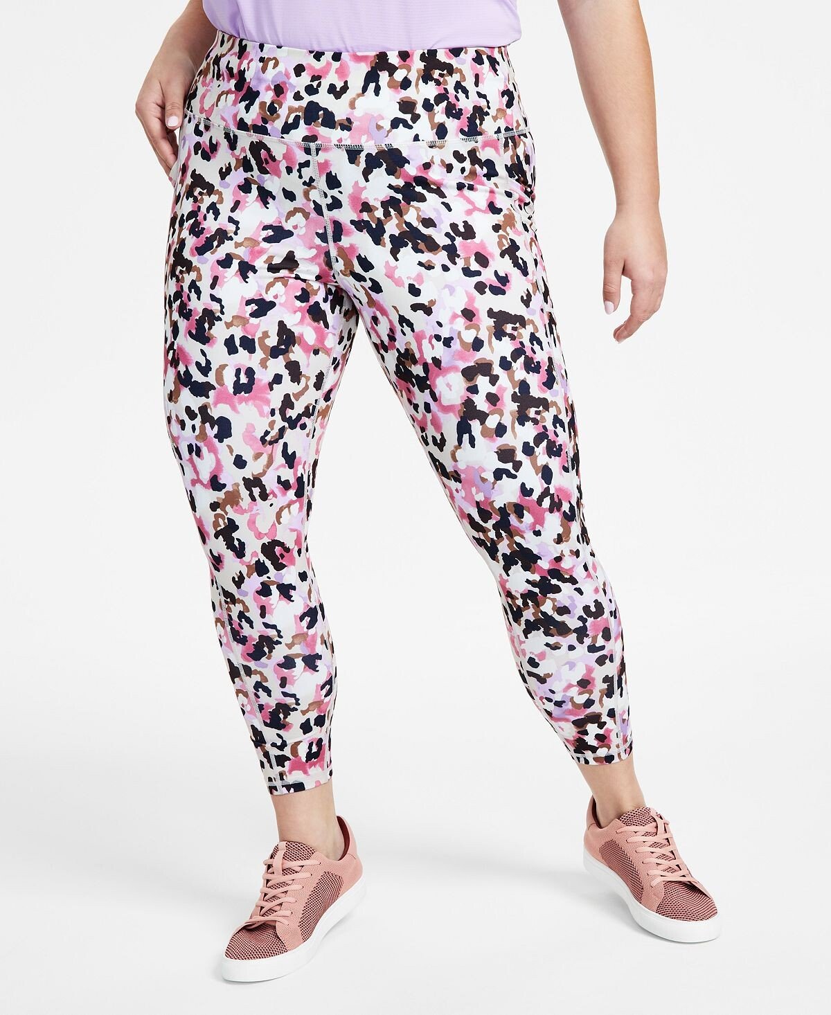 

Леггинсы размера плюс cheetah splash 7/8, созданные для macy's ID Ideology, мульти