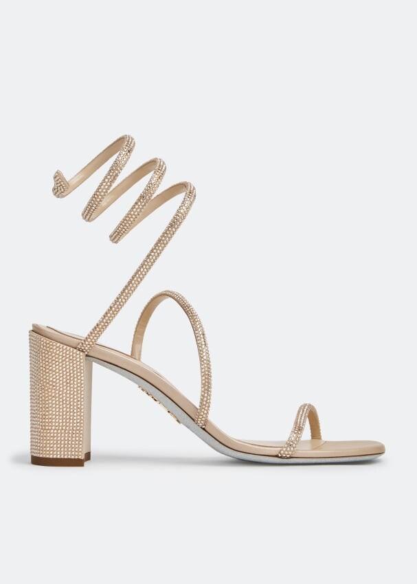 

Сандалии RENÉ CAOVILLA Cleo crystal-embellished sandals, бежевый