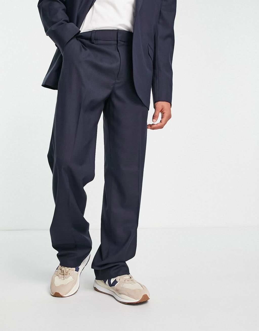 

Темно-синие широкие свадебные брюки Topman, Синий
