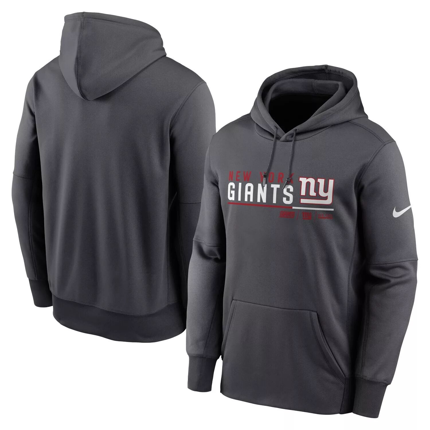 

Мужской пуловер с капюшоном и логотипом New York Giants Prime антрацитового цвета Nike, Черный