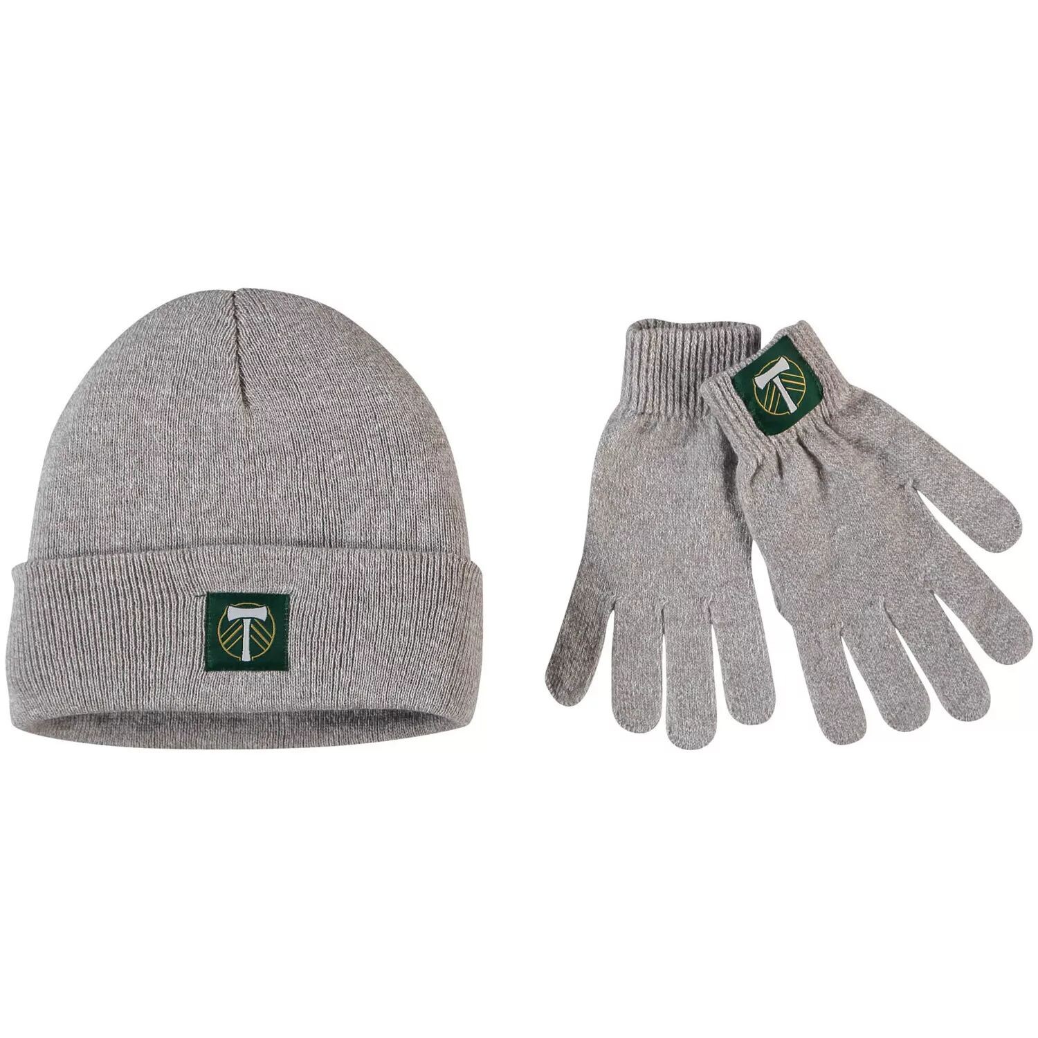 

Женский комплект из вязаной шапки и перчаток с манжетами ZooZatz серого цвета Portland Timbers