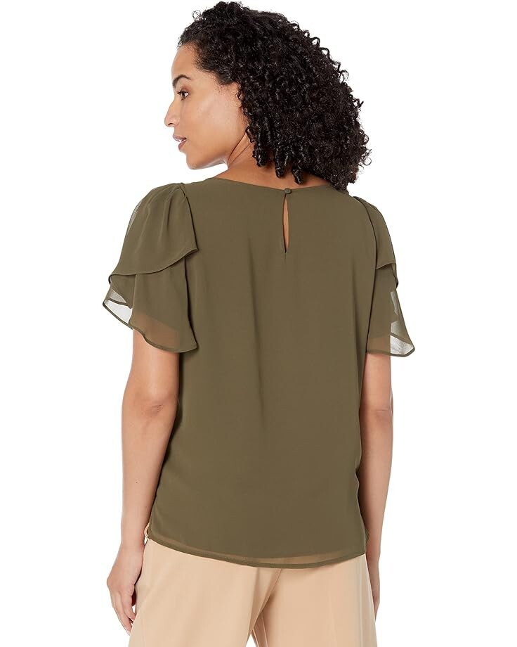 

Блуза Vince Camuto Tulip Sleeve Chiffon Blouse, цвет Light Olive