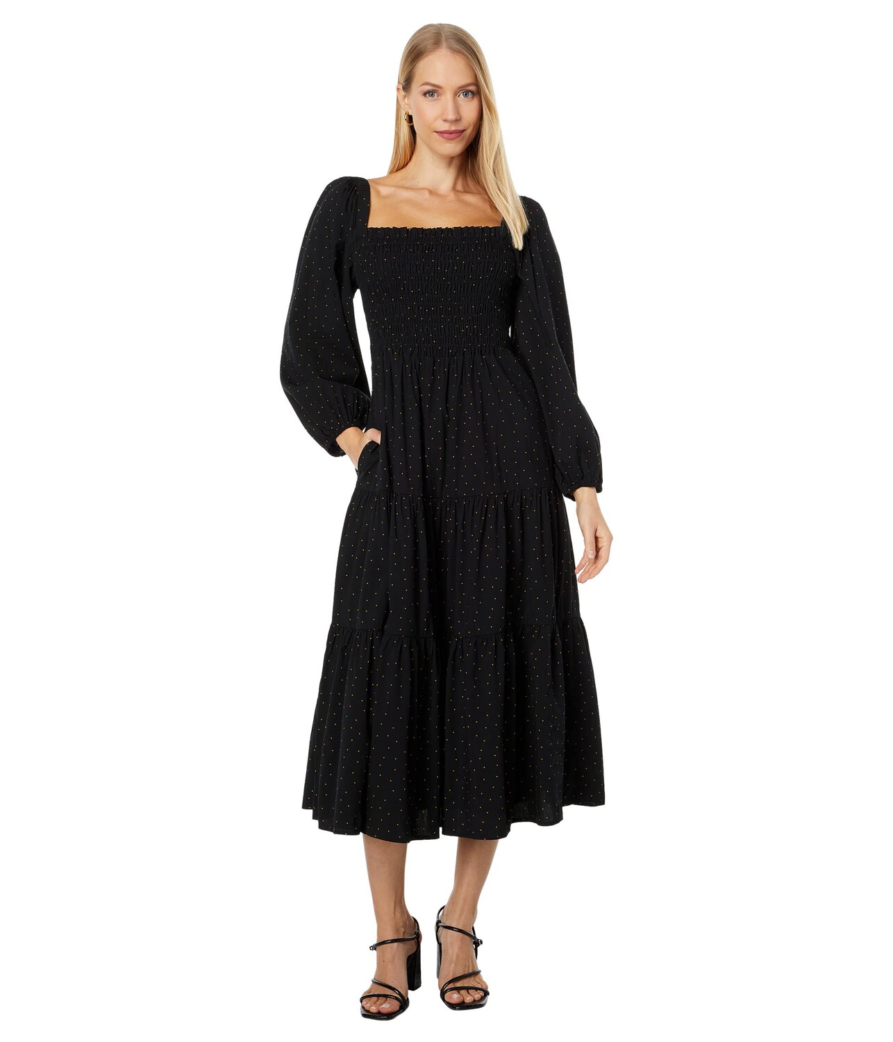 

Платье Madewell, Lucie Tiered Midi Dress in Dot