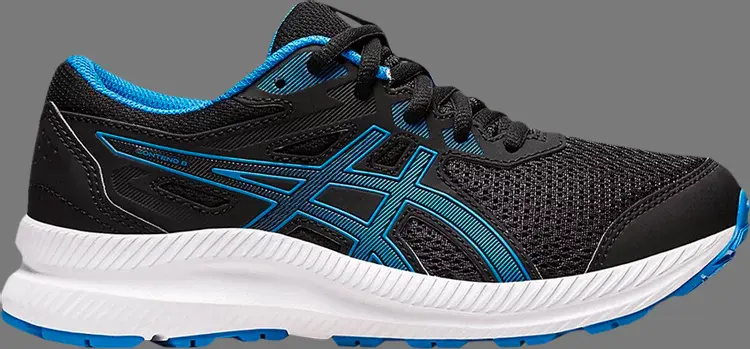 

Кроссовки contend 8 gs 'black electric blue' Asics, черный