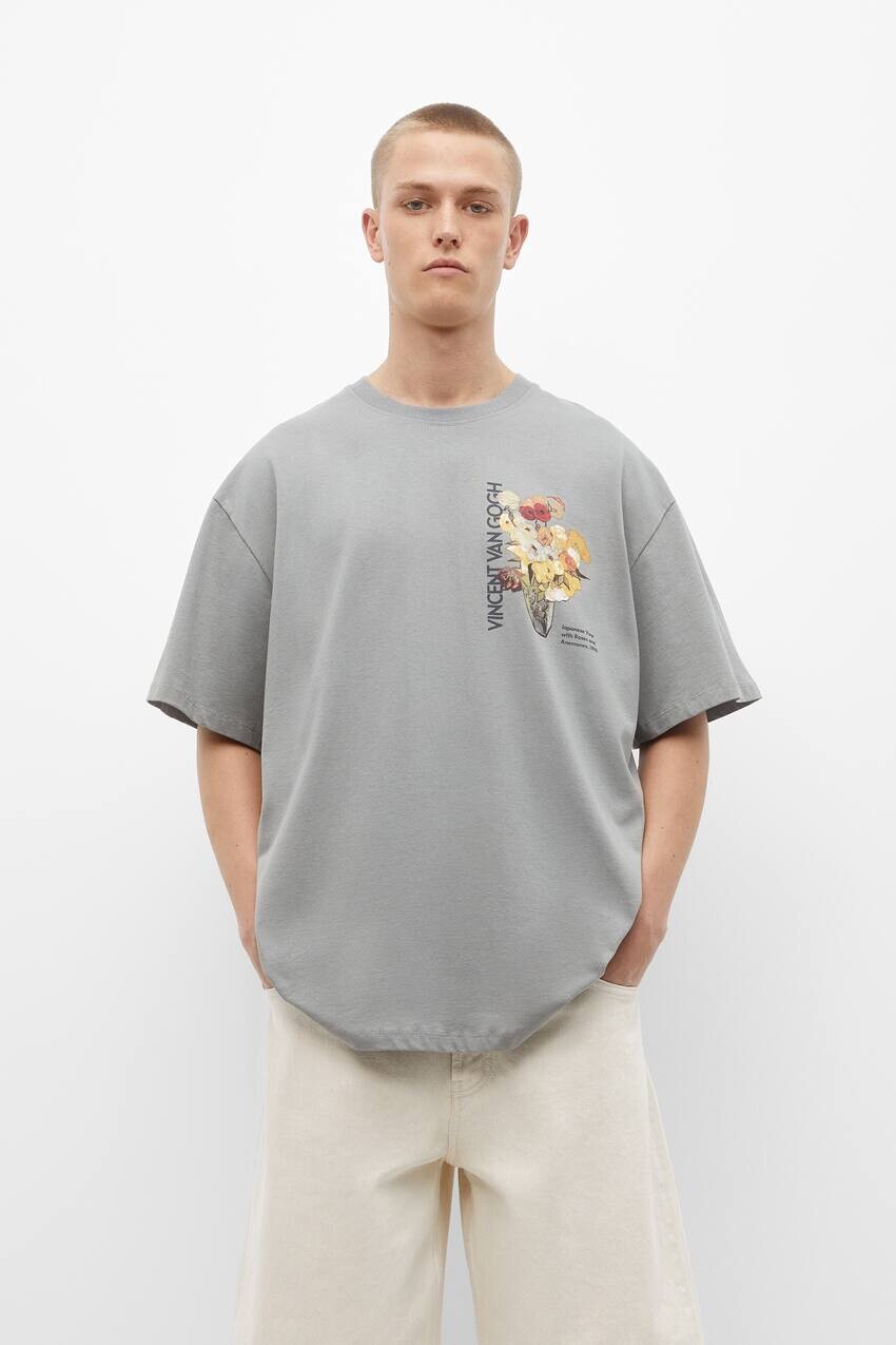 

Футболка Van Gogh с короткими рукавами Pull&Bear, голубовато-зеленый