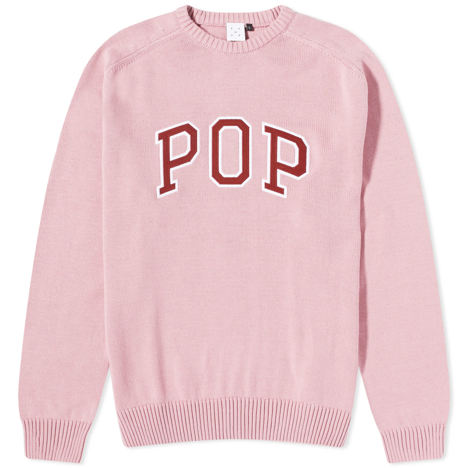 цена Джемпер Pop Trading Company Arch Logo Crew Knit, розовый