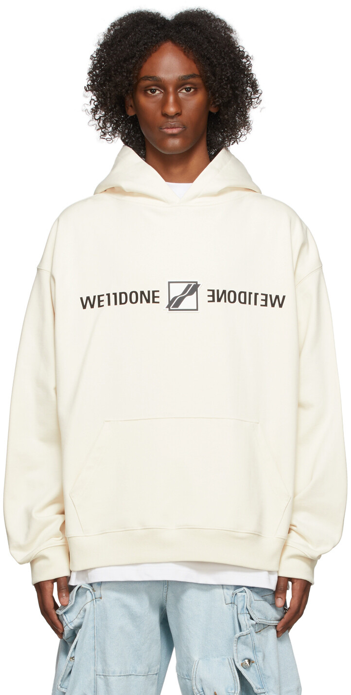 

Худи Off-White с зеркальным логотипом и заплатками We11done