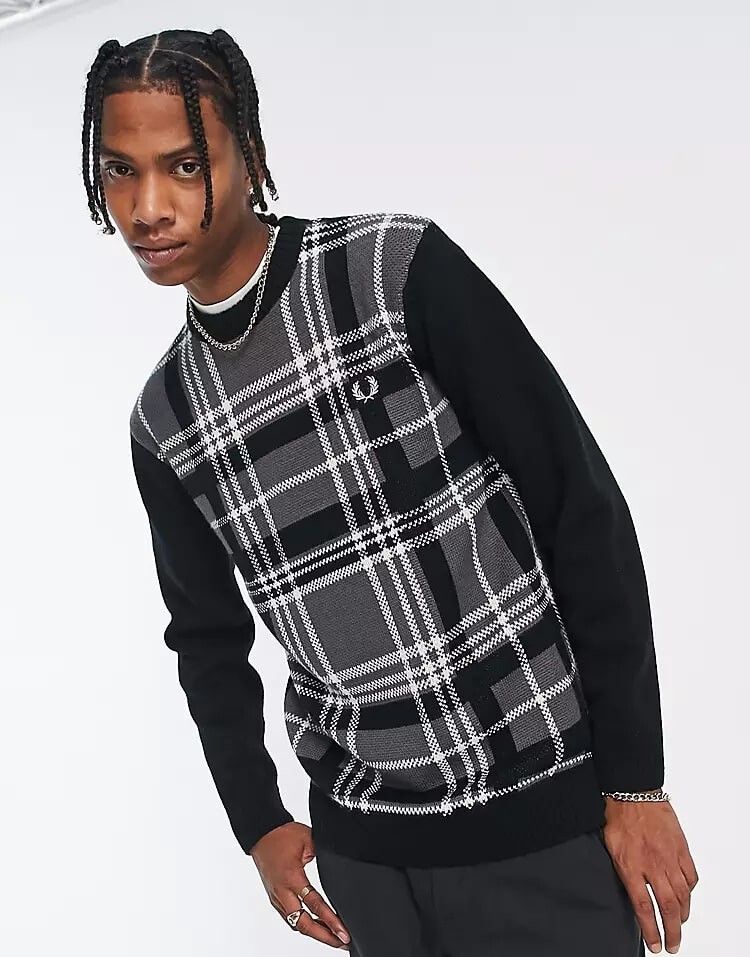 

Джемпер Fred Perry Tartan Panel, черный