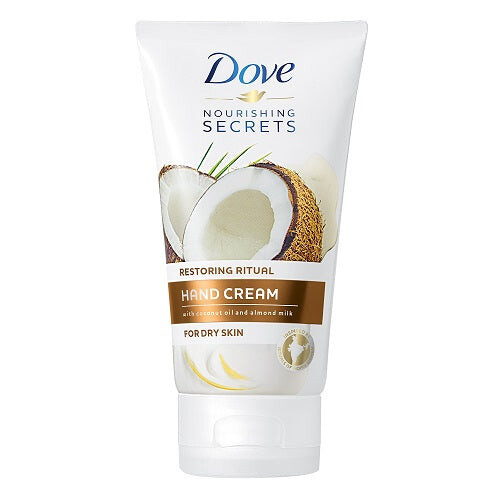 

Dove Крем для рук Nourishing Secrets Restoring Ritual с кокосовым маслом и миндальным молоком для очень сухой кожи 75мл