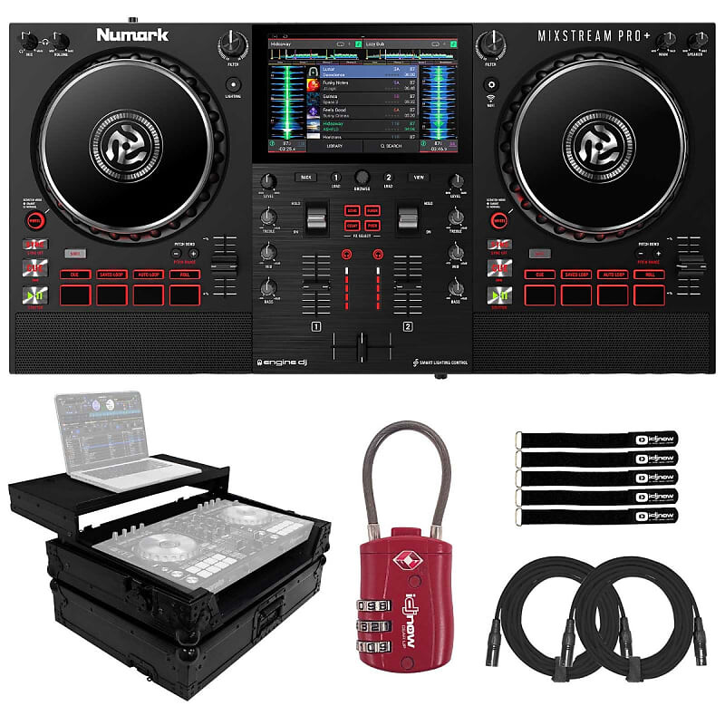 

Автономный потоковый DJ-контроллер Numark MIXSTREAM PRO с черным чехлом для полетов Numark MIXSTREAM PRO+ Standalone Streaming DJ Controller w Black Flight Case