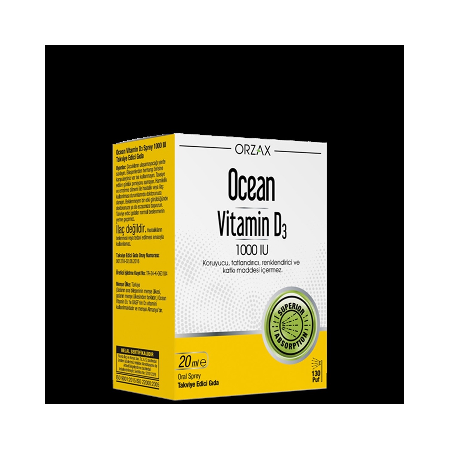 цена Спрей Витамин D3 Ocean Orzax 1000 МЕ, 20 мл