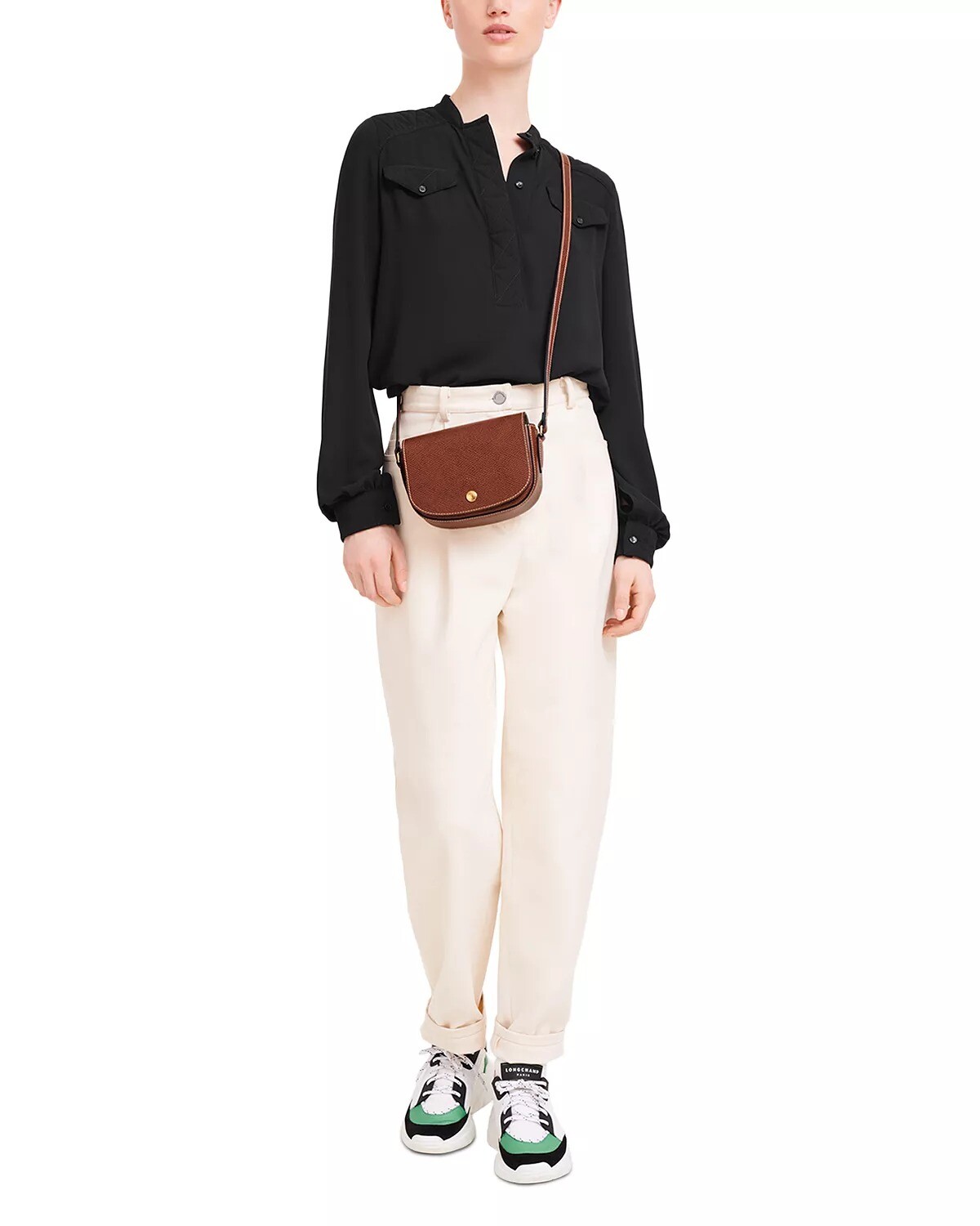 

Кожаная сумка Épure Longchamp, коричневый