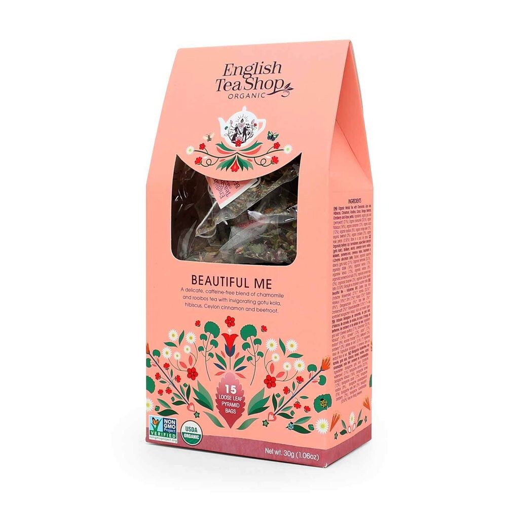 

ETS - Beautiful Me, ORGANIC, 15 пакетиков-пирамид в бумажной коробке. English Tea Shop
