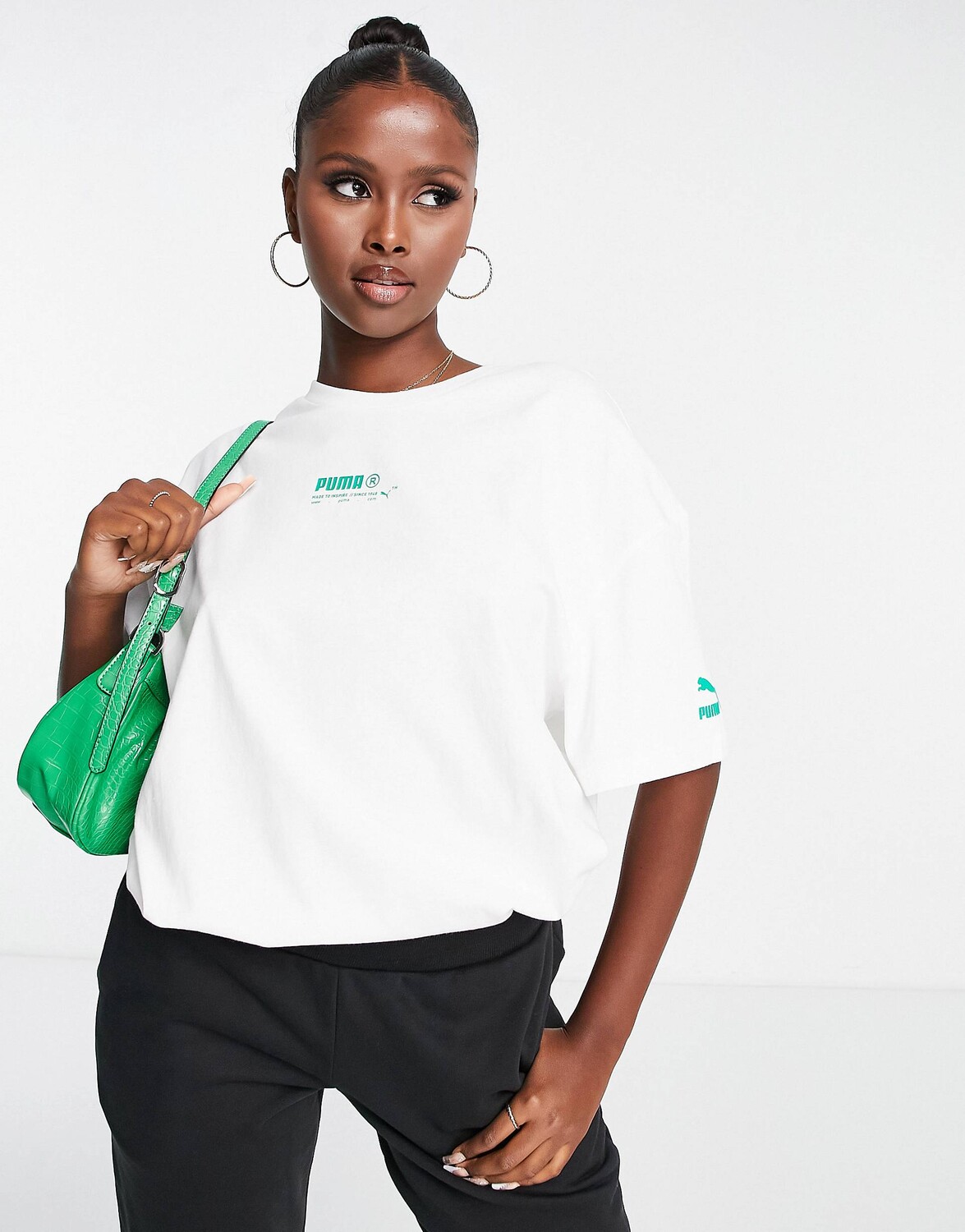 

Яркая бело-зеленая футболка оверсайз Puma acid - эксклюзивно для ASOS, Зеленый