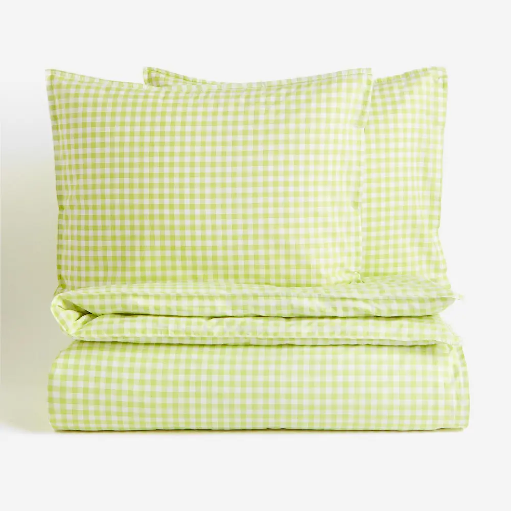 

Комплект двуспального постельного белья H&M Home Patterned, светло-зеленый