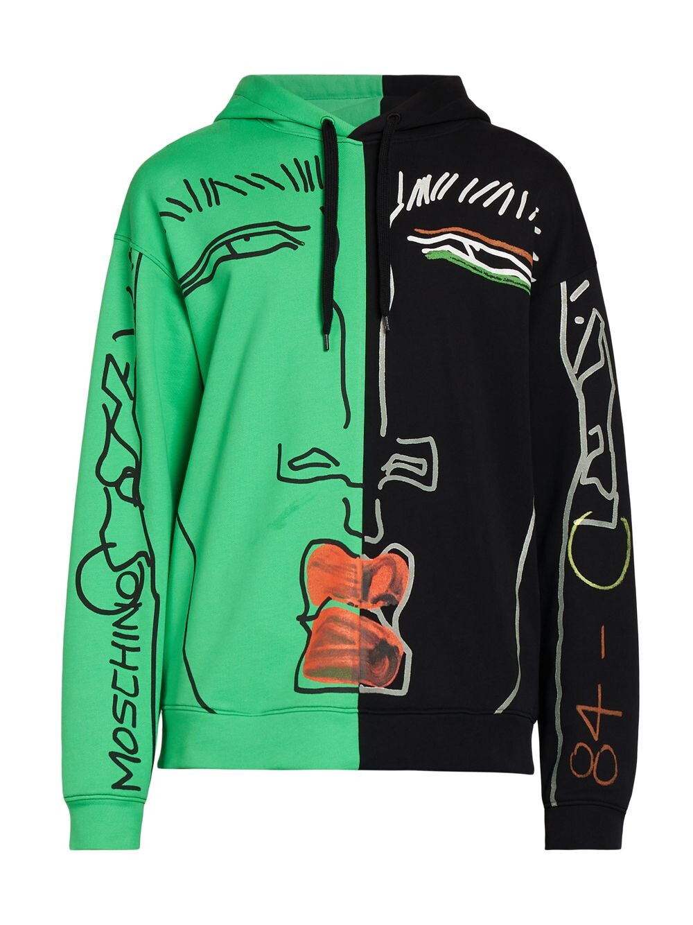 

Худи из хлопка с рисунком Moschino, зеленый