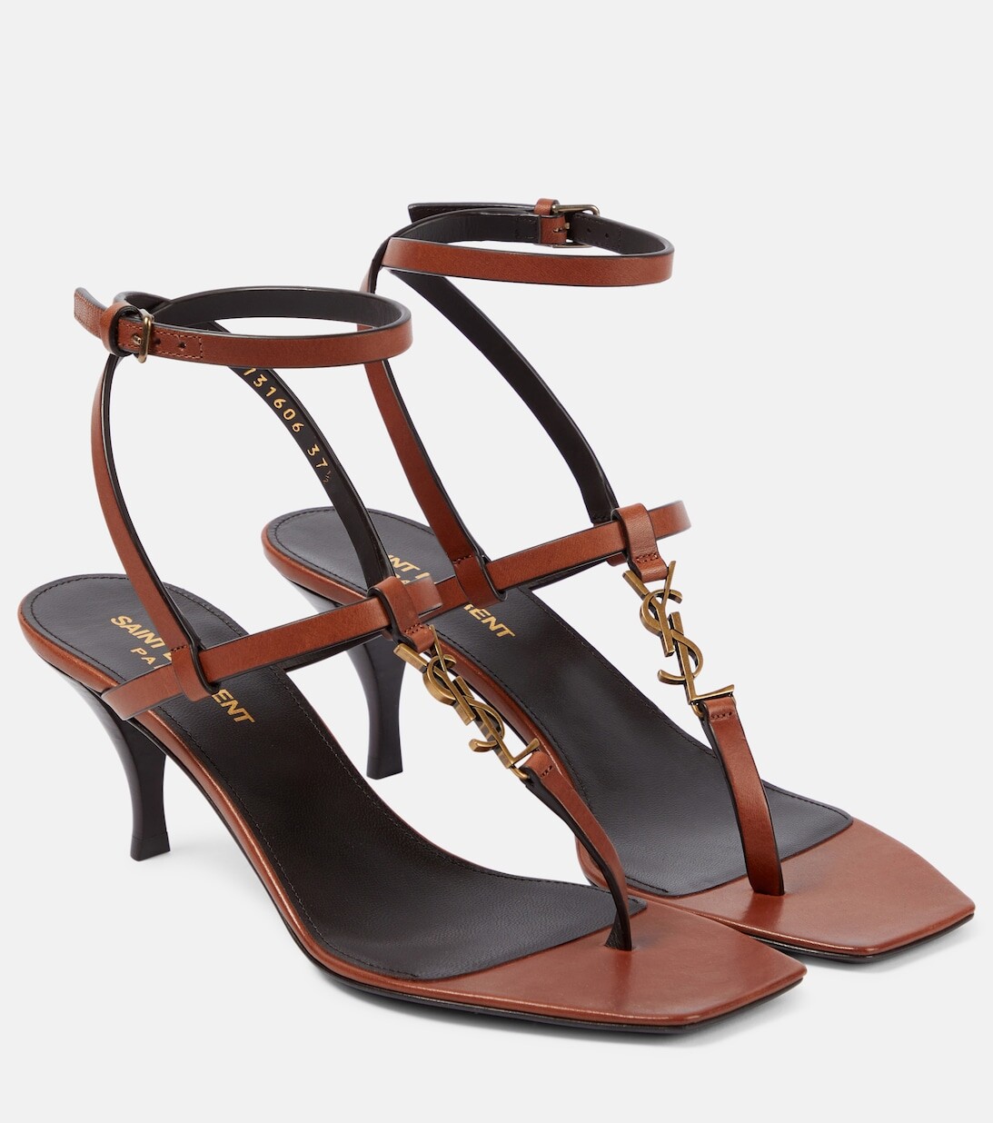 

Босоножки Cassandra 60 с кожаными ремешками Saint Laurent, красный