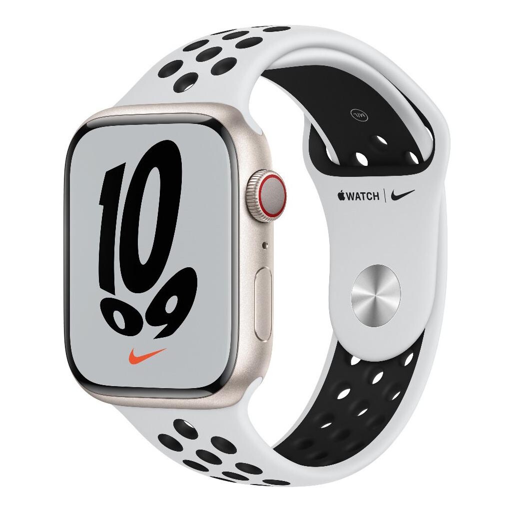 

Умные часы Apple Watch Nike Series 7 (GPS+Cellular), 41 мм, Starlight/Pure Platinum/Black