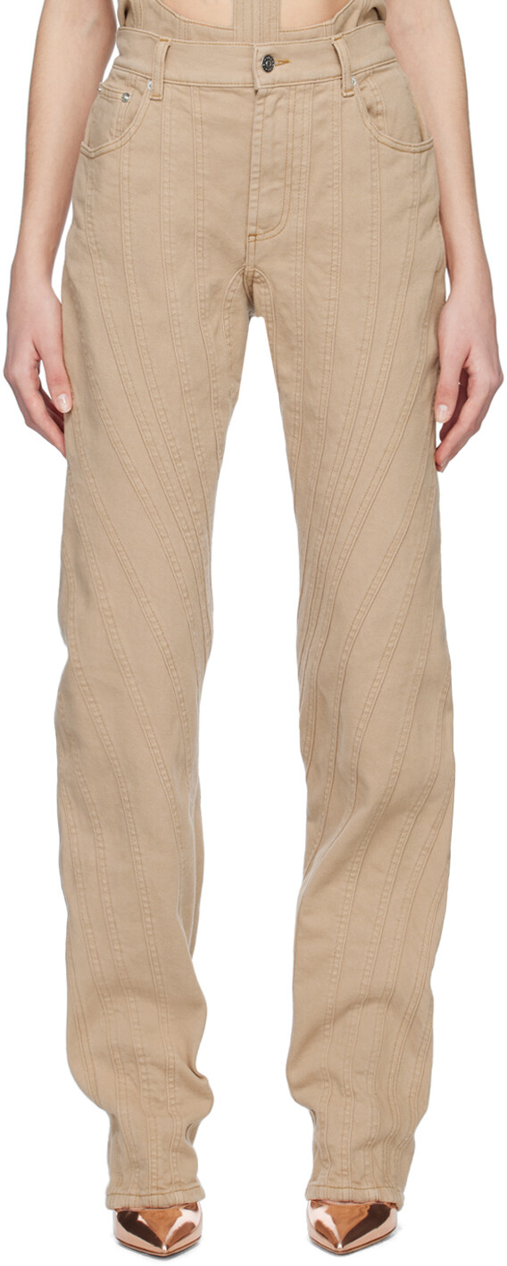 

Джинсы SSENSE Exclusive Beige Spiral Mugler