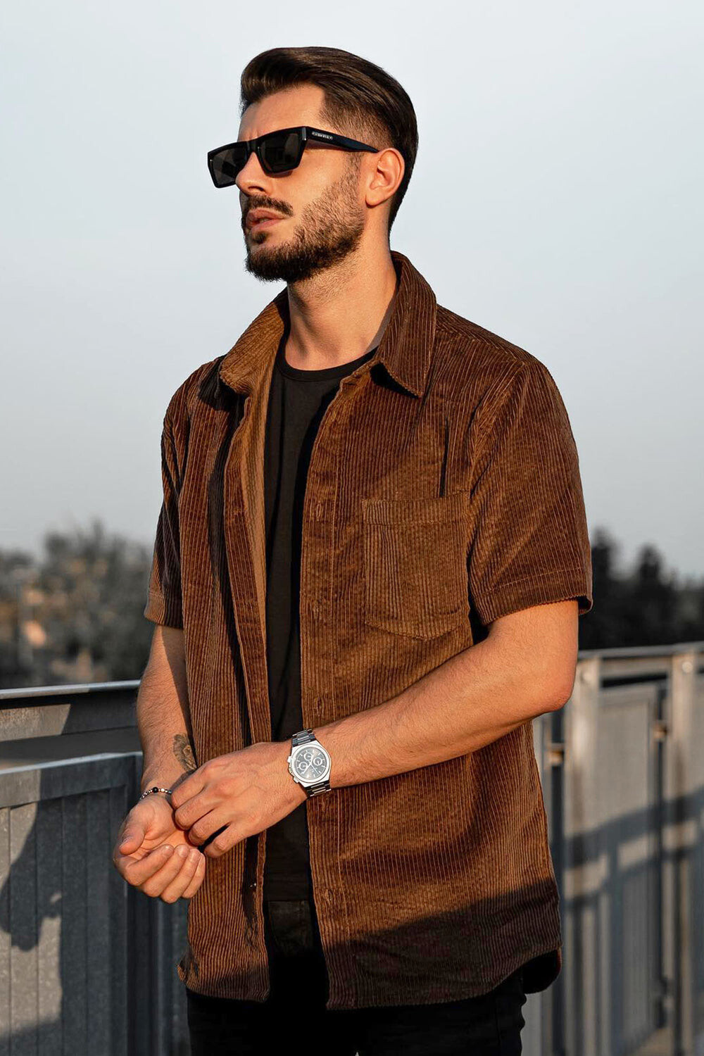 

Рубашка Fashion Nova FNMN255, коричневый
