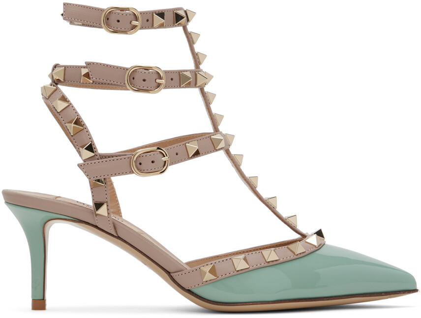 

Зеленые туфли на каблуке Rockstud Valentino Garavani, Зеленый