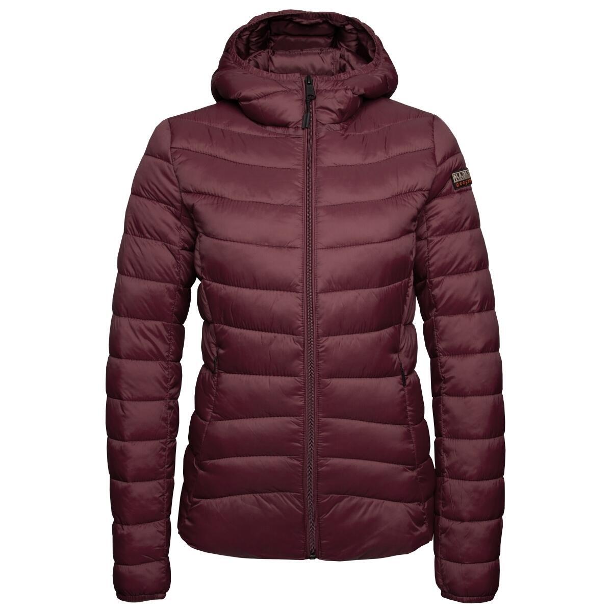 Куртка стеганая женская Napapijri Aerons WH 1, бордовый женская стеганая куртка с капюшоном повседневная толстая теплая стеганая куртка в клетку с хлопковой подкладкой зимняя уличная одежда