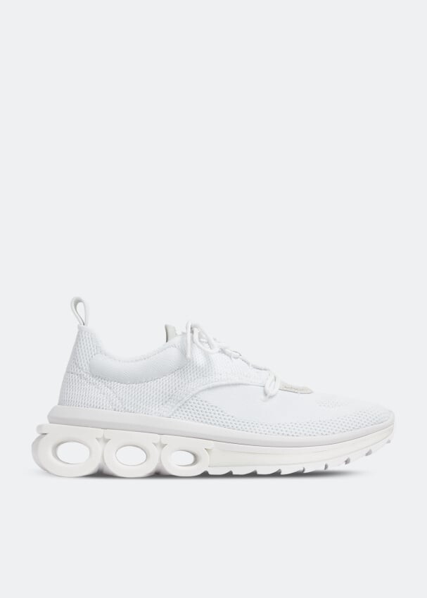 

Кроссовки FERRAGAMO Nima knit sneakers, белый