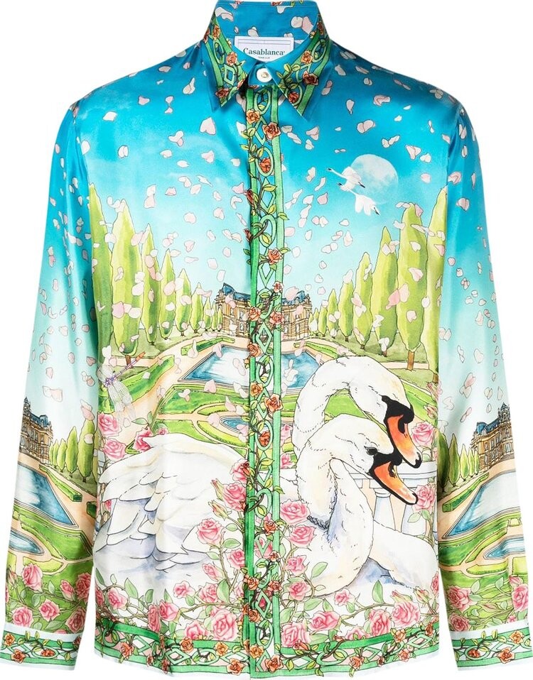 

Рубашка Casablanca Long-Sleeve Silk Shirt 'L'Amour En Fleur', разноцветный