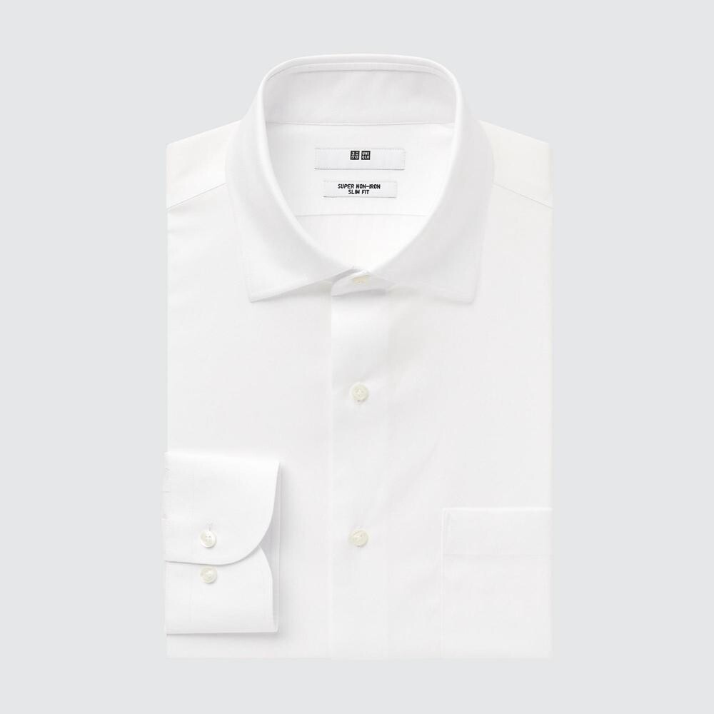 

Облегающая рубашка Uniqlo, белый