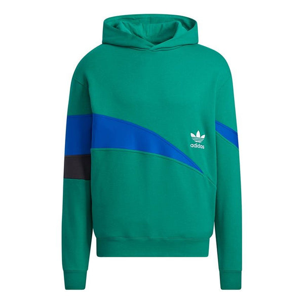 Толстовка Adidas originals Ts Sweat Hoody Logo Printing Splicing Colorblock Sports Green, Зеленый куртка adidas originals split firebird colorblock gn8618 разноцветный