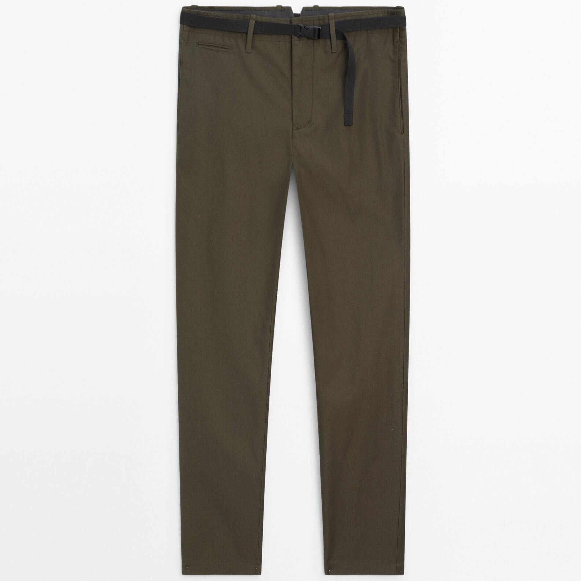 Брюки Massimo Dutti Relaxed Fit Belted Chino, хаки брюки чинос massimo dutti relaxed fit wool limited edition тёмно синий размер s