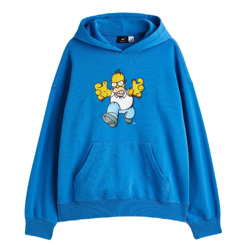 

Худи H&M The Simpsons Oversized Fit Cotton, синий/желтый