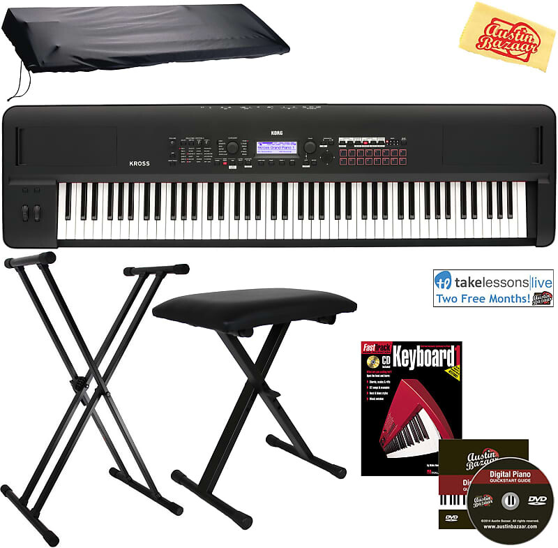

Korg Kross 2 Synthesizer Workstation — матовый черный с регулируемой скамьей KROSS288MB-COMBO-STD