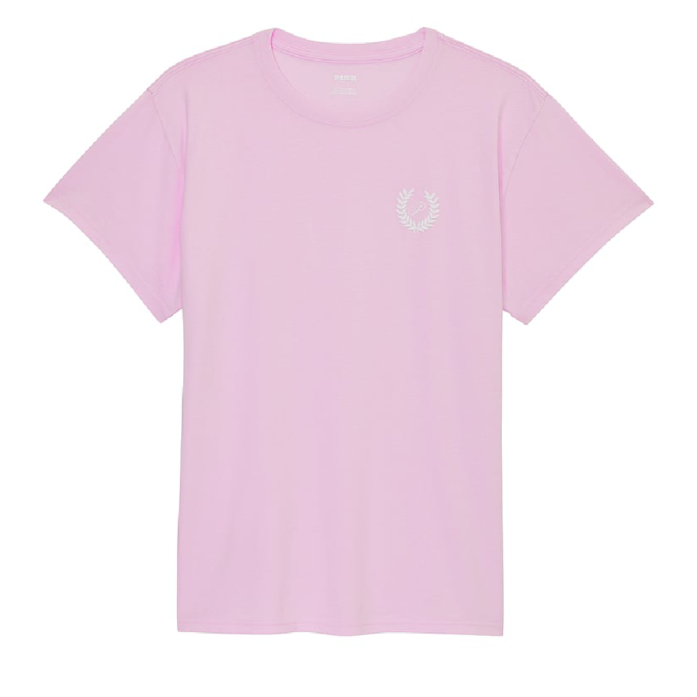 Футболка Victoria's Secret Pink Oversized Short-sleeve Campus, розовый футболка victoria s secret pink cotton short sleeve белый