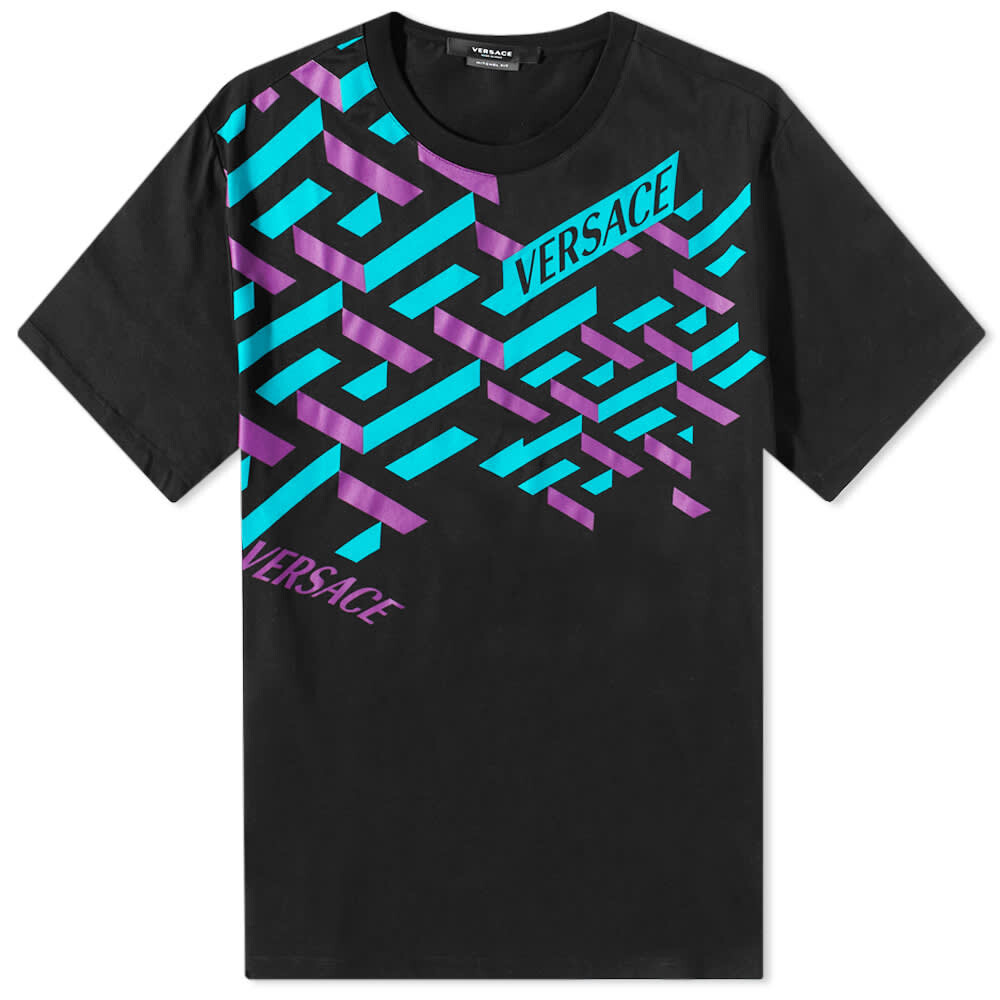 

Футболка Versace Geometric Print Logo Tee, Черный