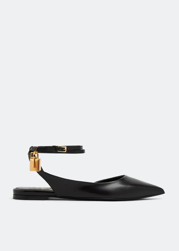 

Балетки TOM FORD Padlock slingback ballerinas, черный