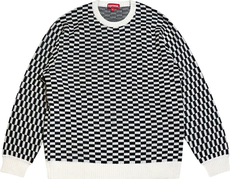 Свитер Supreme Back Logo Sweater 'Checkerboard', черный