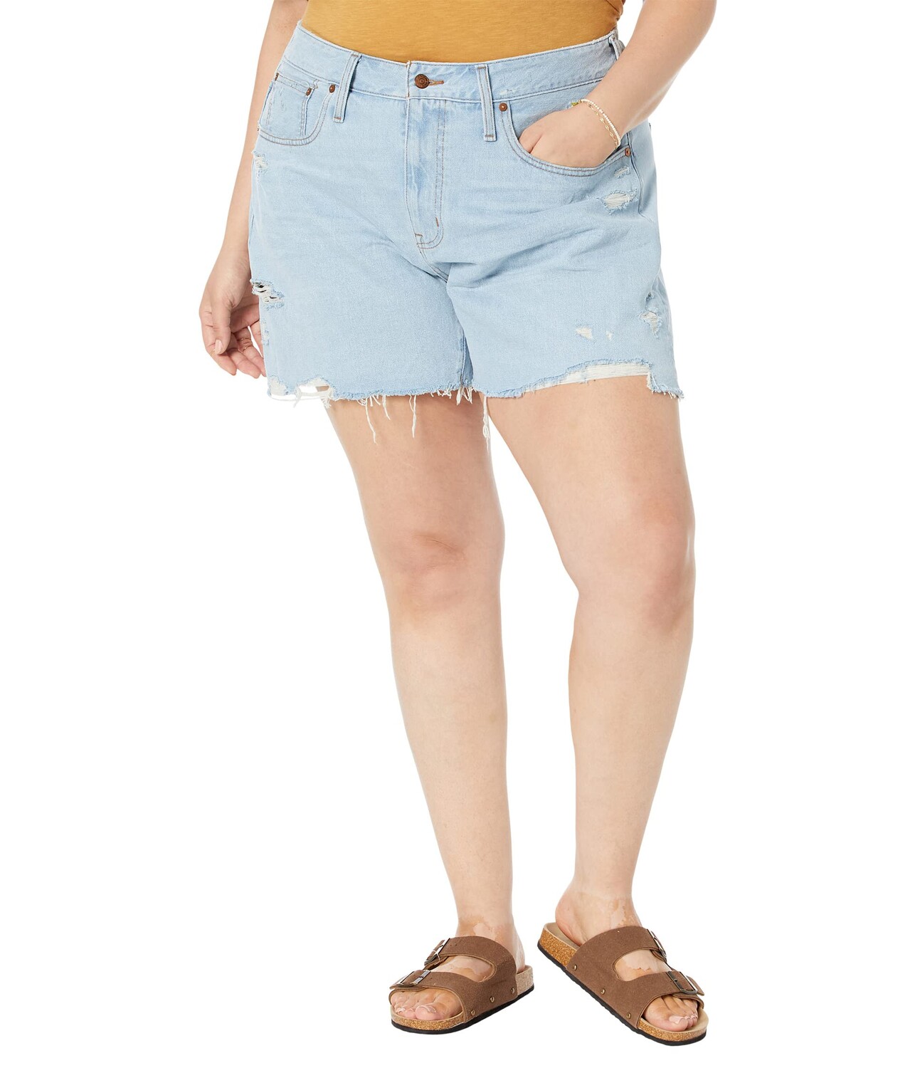 

Шорты Madewell, The Plus Curvy Momjean Short in Flintwood Wash
