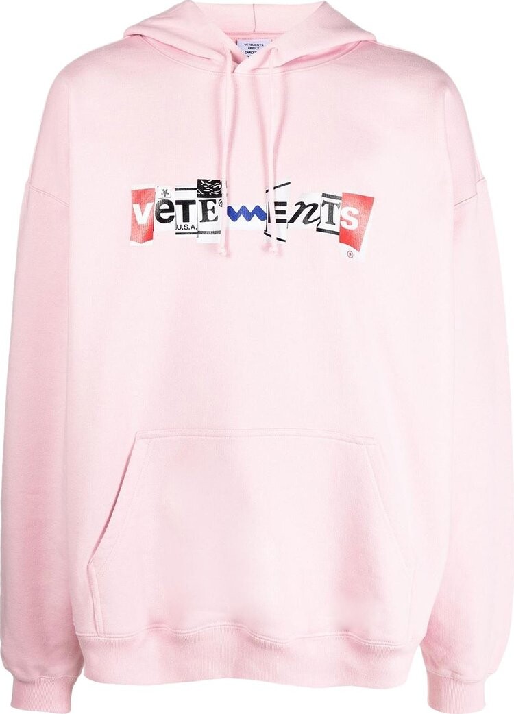 

Худи Vetements Mixed Logo Hoodie 'Baby Pink', розовый