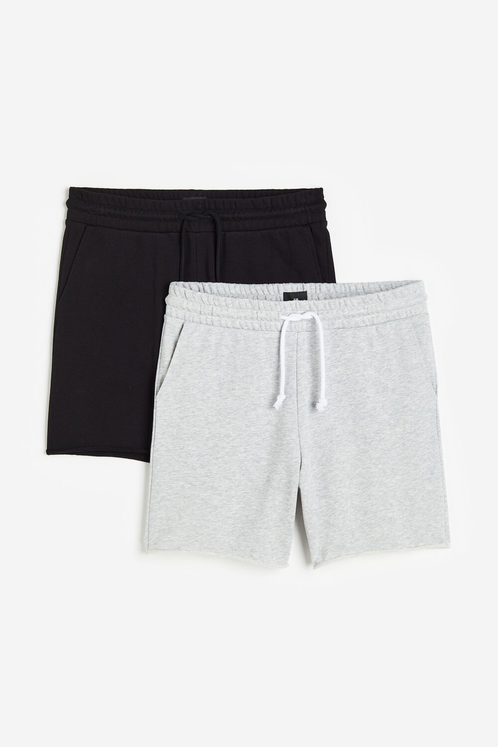 

Комплект из двух спортивных шорт H&M, черный/серый меланж