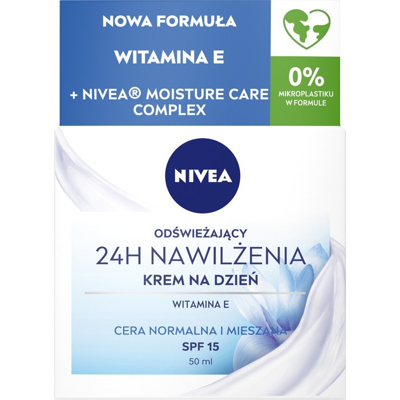 Nivea 24H Увлажняющий освежающий дневной крем SPF15 для нормальной и комбинированной кожи 50мл