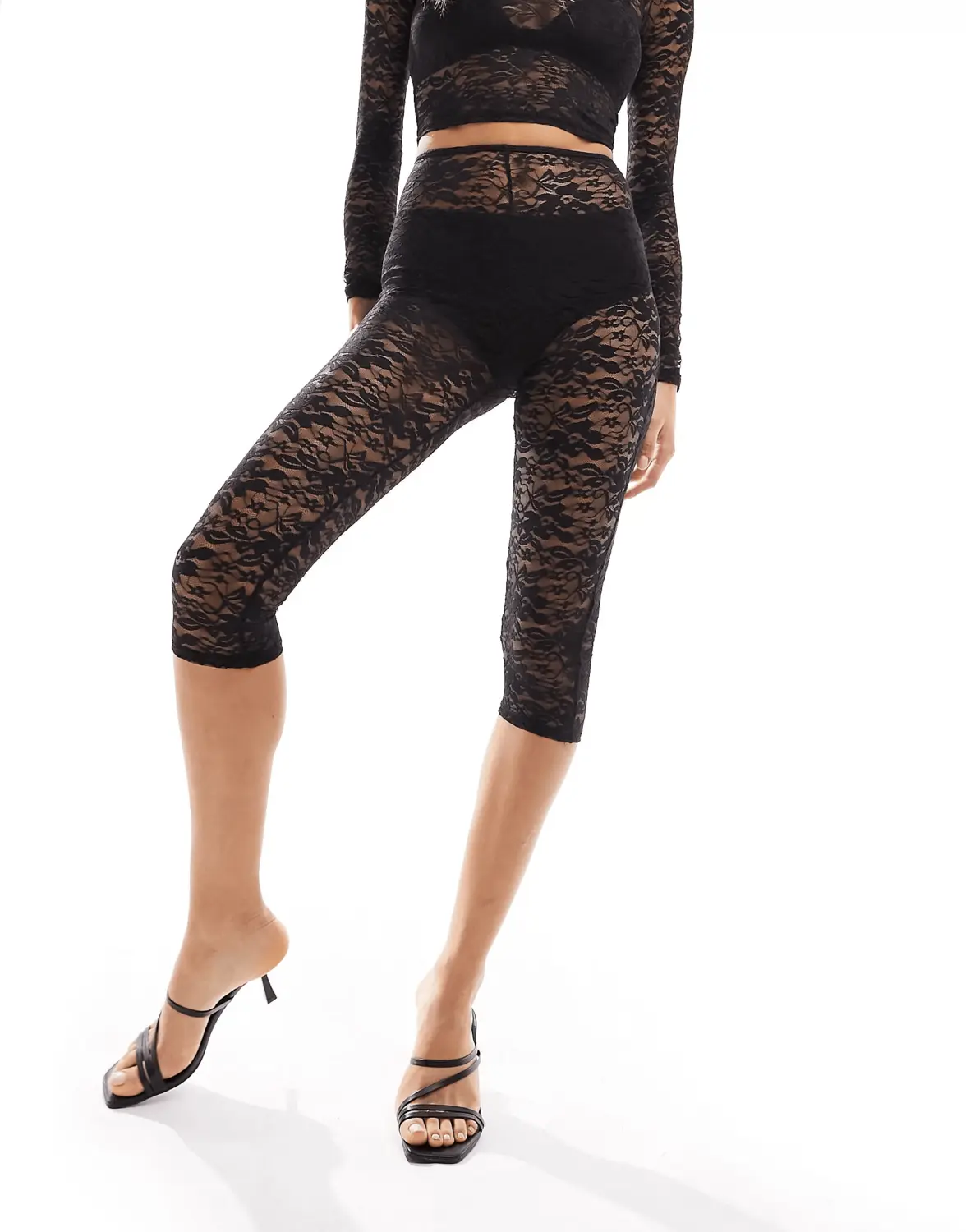 

Леггинсы Asos Design Lace Pedal Pusher, черный