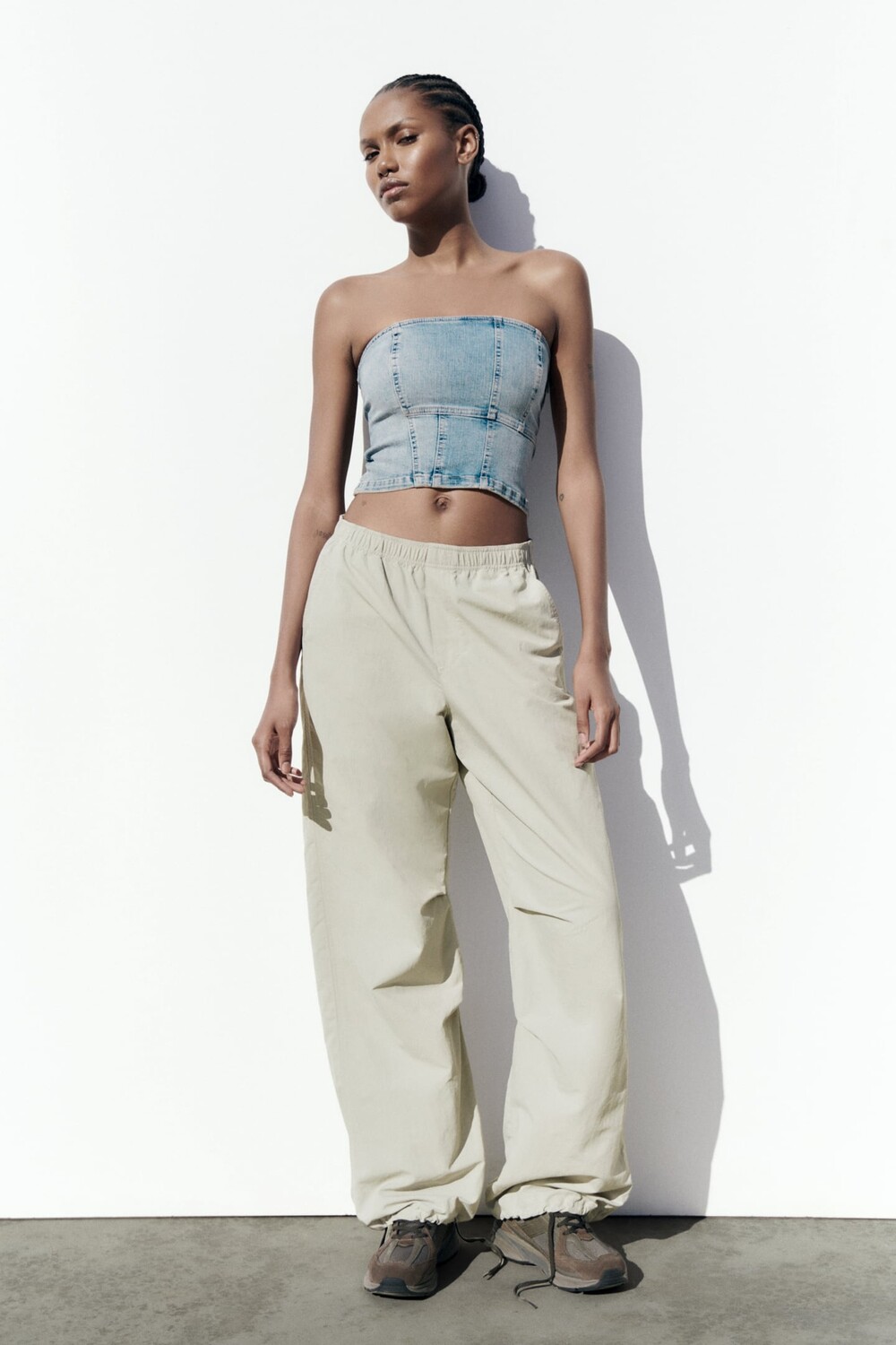 

Топ из денима trf ZARA, синий