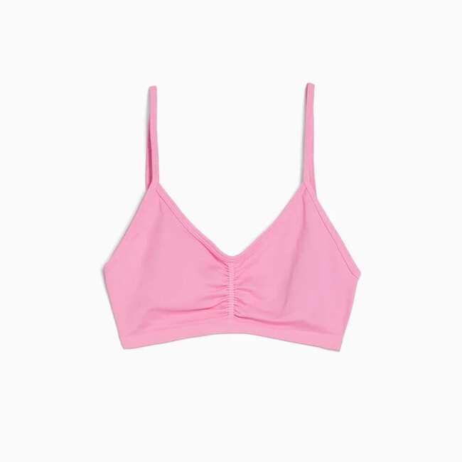 

Топ Bershka Gathered Seamless Strappy, розовый