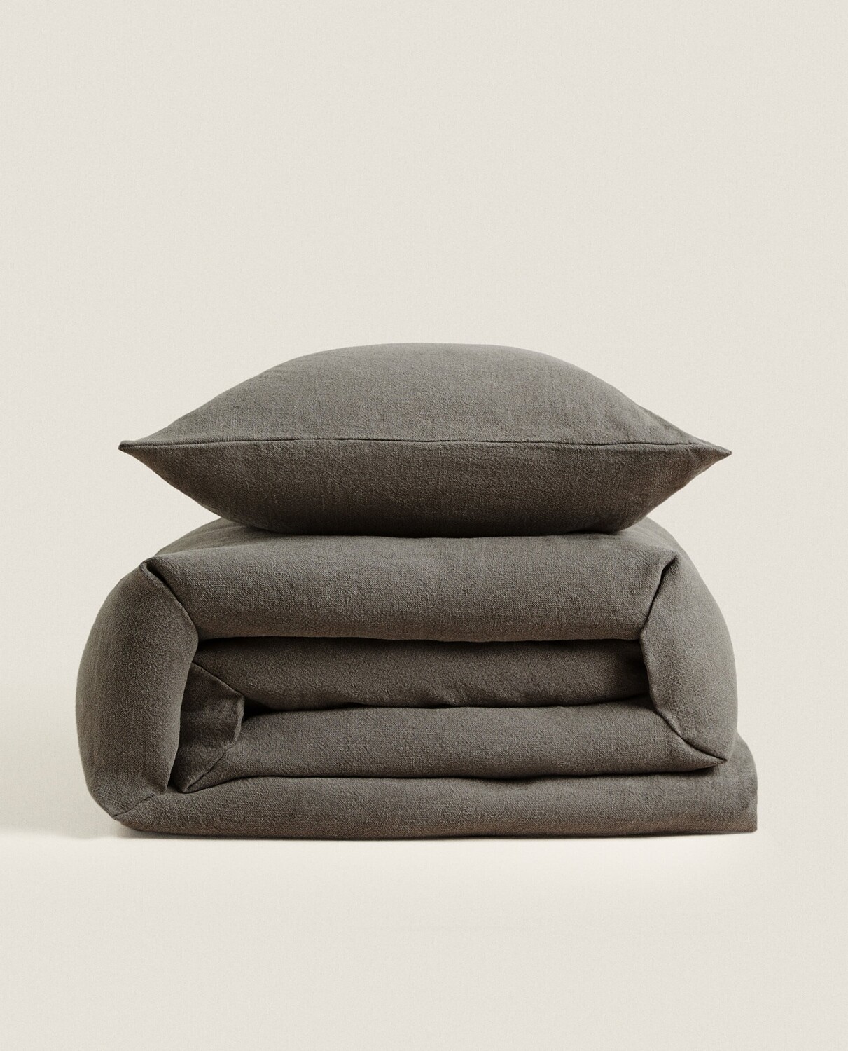 

Льняное покрывало Zara Home, серый