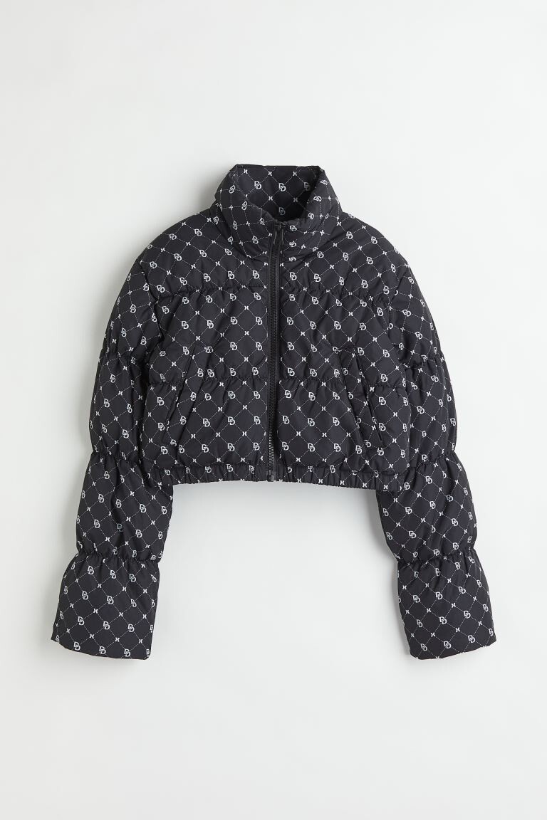 

Короткая пуховая куртка H&M, черный/узор