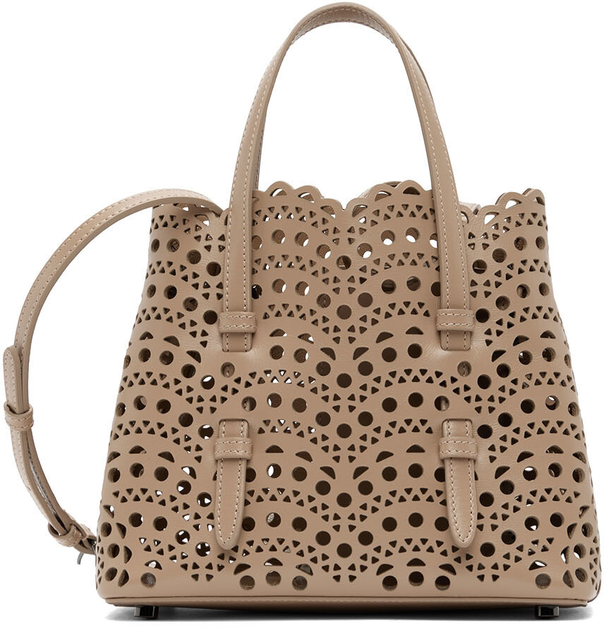 

Бежевая сумка Mina 20 с верхней ручкой ALAÏA