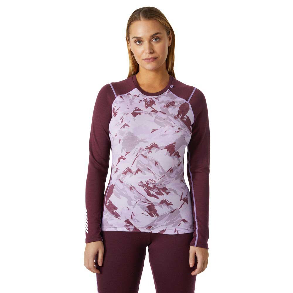 

Футболка с длинным рукавом Helly Hansen Lifa Merino Midweight Graphic Crew, фиолетовый